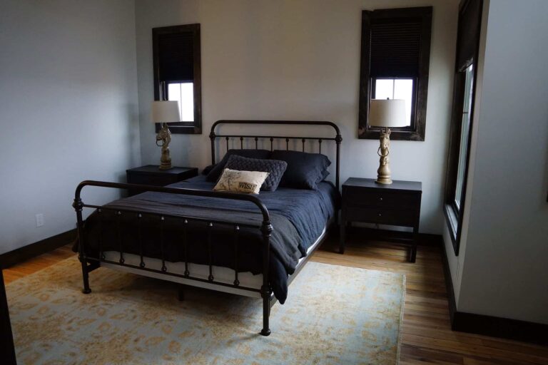 Sky Walker Ranch modern bedroom with queen bed.