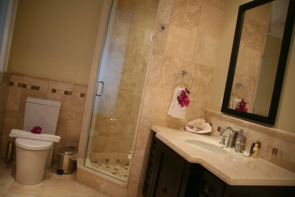 Bathroom and shower: 1 Bedroom Suite at The Atrium Resort