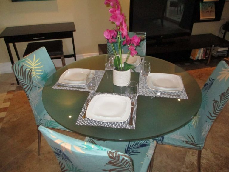 Dining table with settings: 2 Bedroom Suite at The Atrium Resort