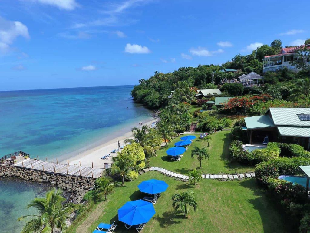 Calabash Cove’s secluded beach on the Caribbean coast of Saint Lucia.