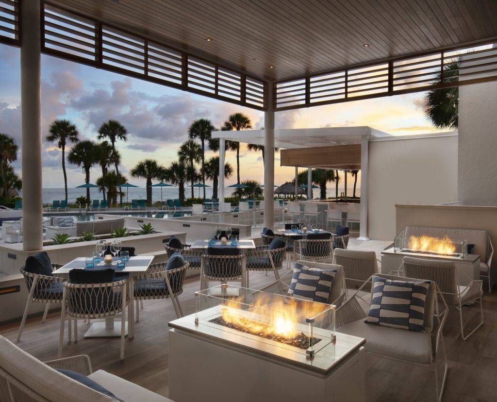 The Resort at Longboat Key Club Latitudes Restaurant Outdoor Lounge Dusk