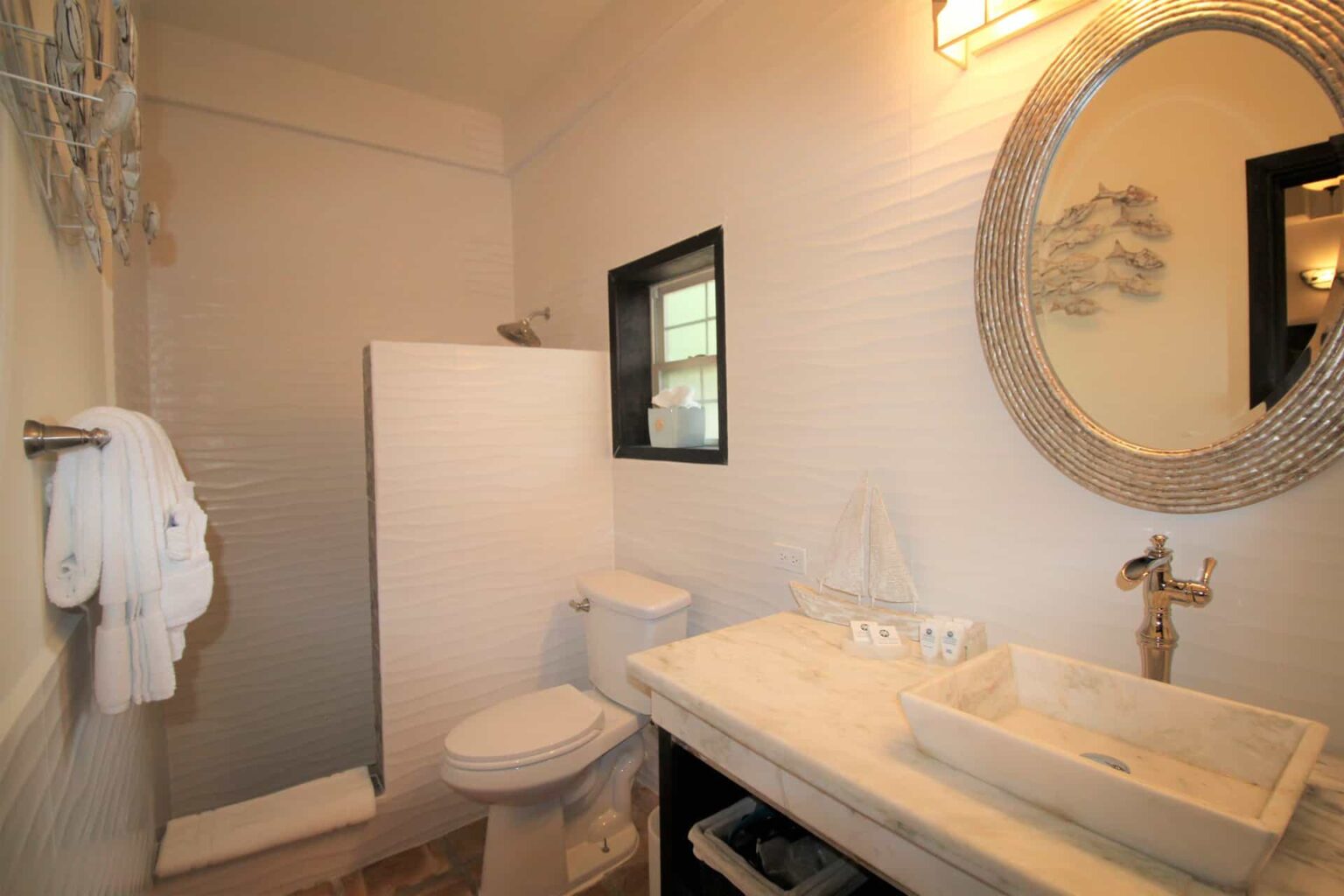 Sea View Garden Villa master bathroom with walk-in shower