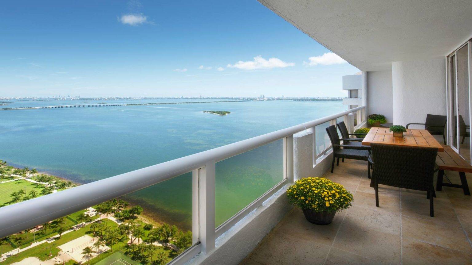 4 bedroom condo balcony overlooking the ocean at Grand Hotel Biscaye Bay