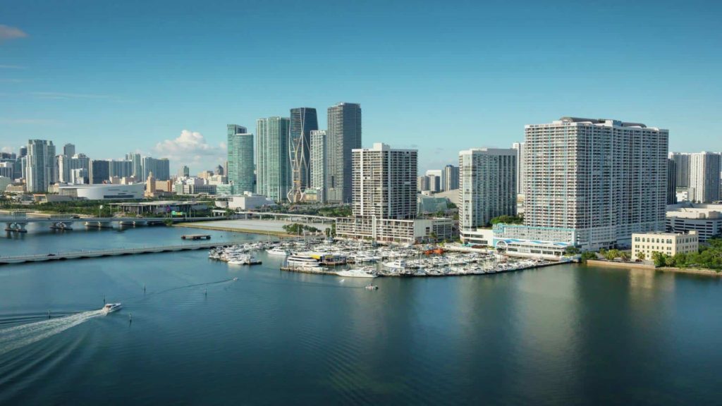 Vista aérea del Grand Hotel Biscayne Bay en Miami.