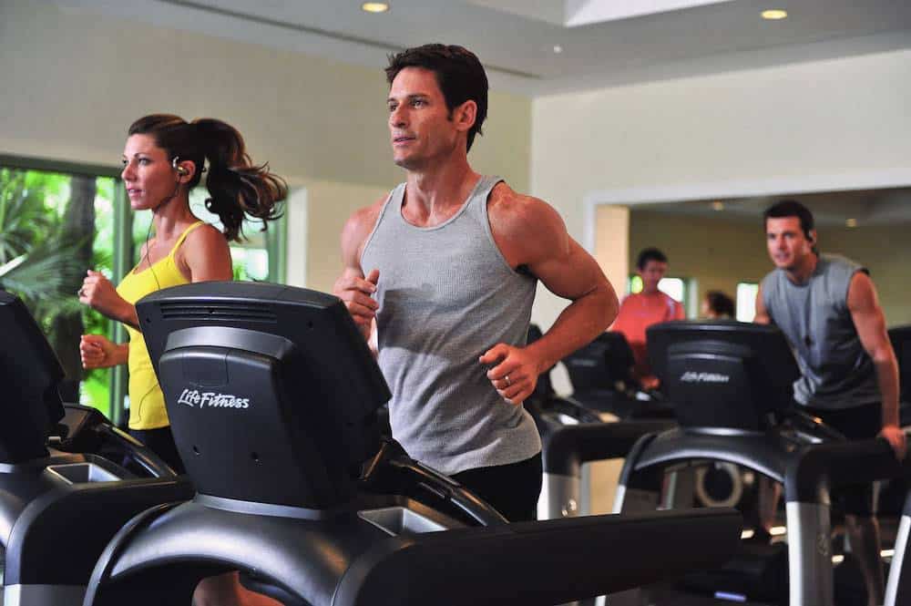 People using exercise machine in Atlantis Paradise Island Bahamas Fitness Center