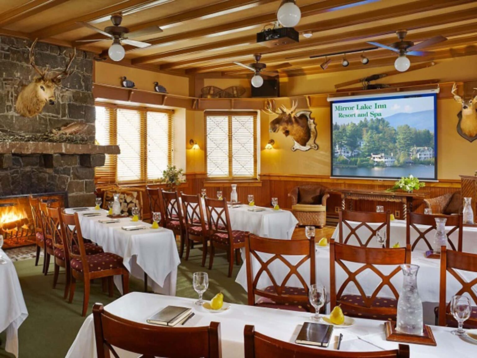 Adirondack Conference Center at Mirror Lake Inn set for an event
