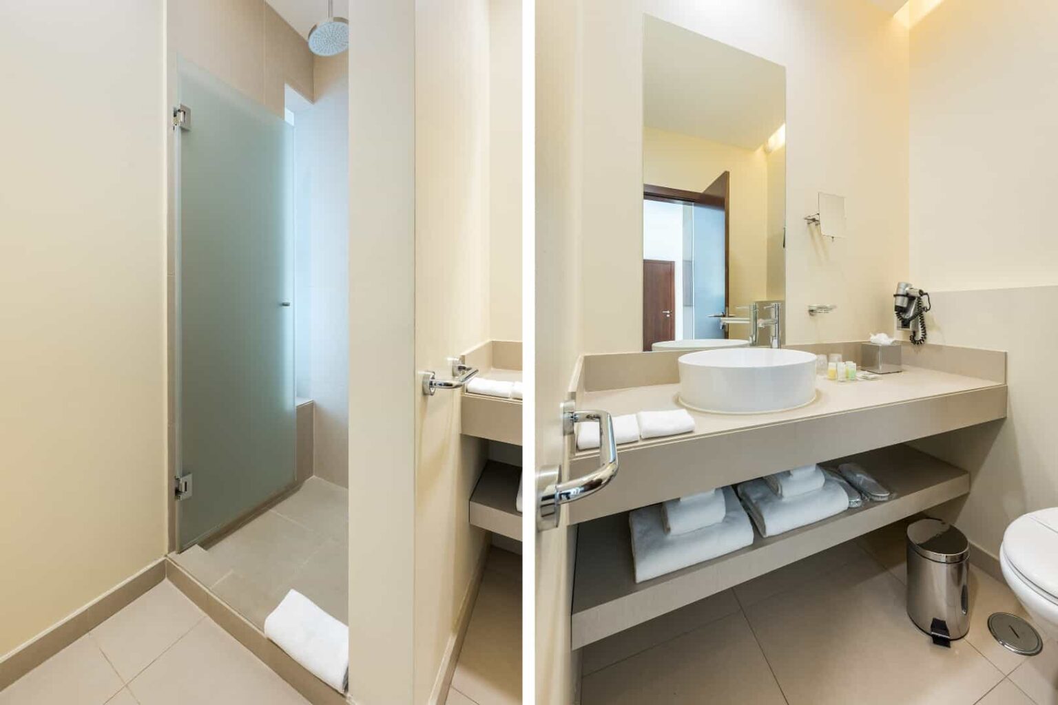 Bathroom with walk-in shower and bidet