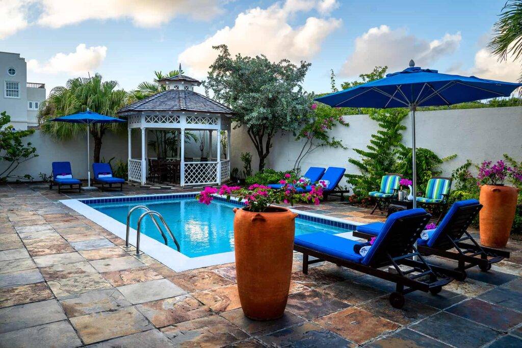 Cap Cove villa pool and patio