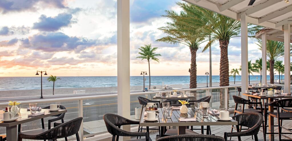 Ocean view dining at Conrad Fort Lauderdale Beach