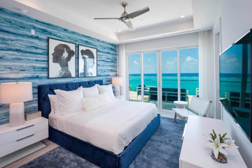 2nd king bedroom with ocean view: 4 Bedroom Residence at Rum Point Club