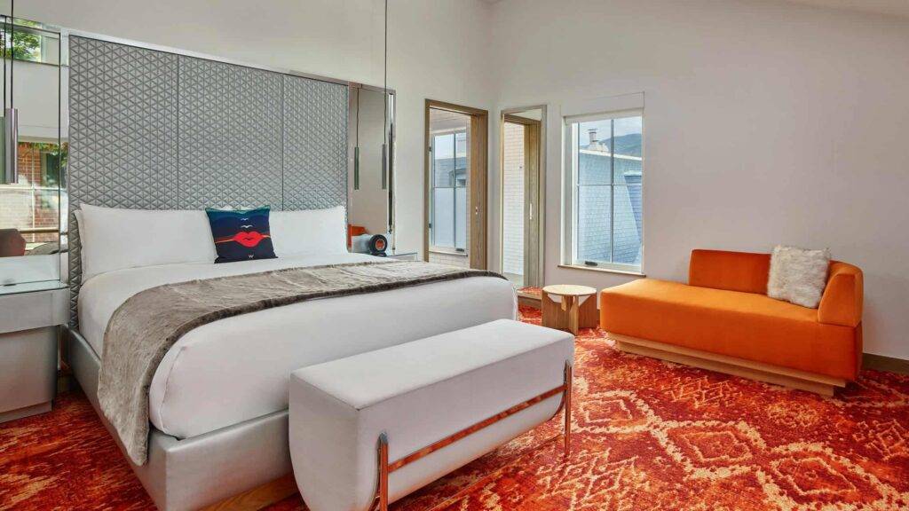 Spacious master bedroom at The Sky Residences at W Aspen