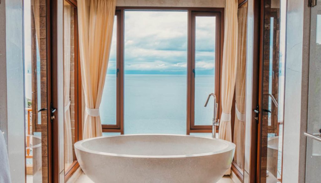 View of bathtub at Cliff Pool Villa at the Paresa Resort