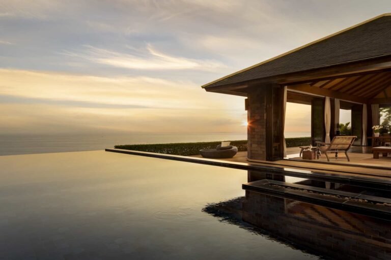 Grand Residence Pool Villa large outdoor infinity pool overlooking the water