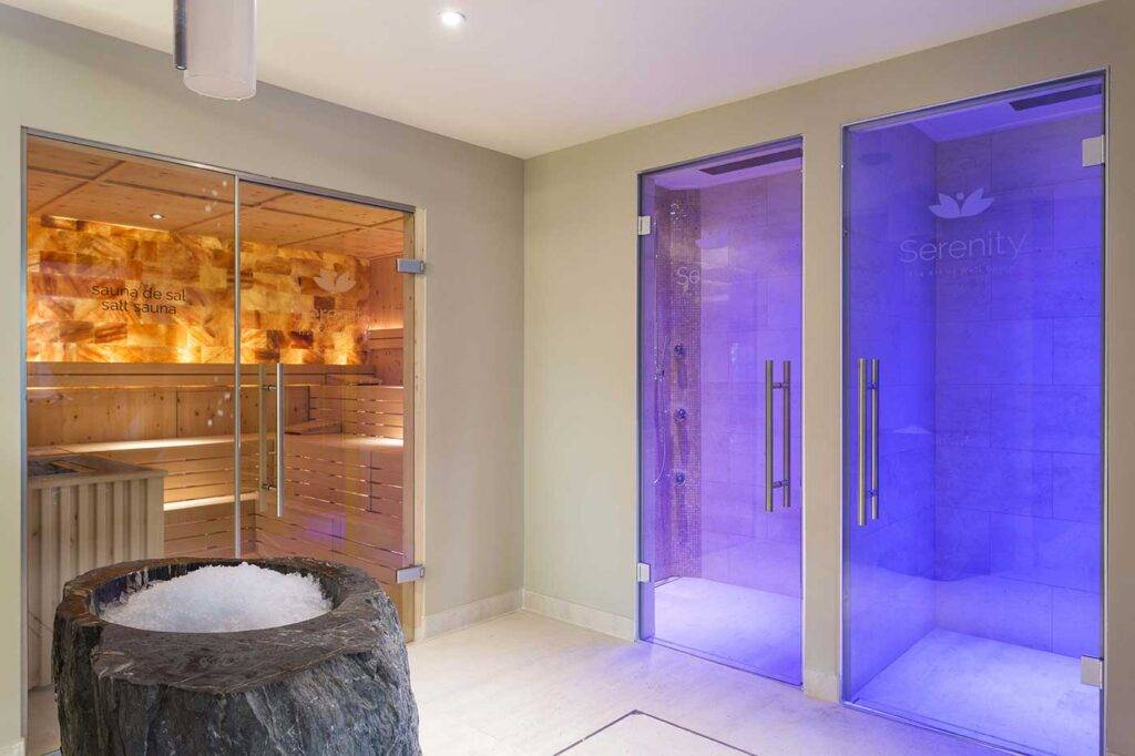 Steam and sauna rooms at the Pine Cliffs Resort Spa