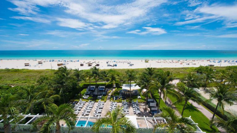 Aerial ocean view from the Bentley Miami/South Beach resort.
