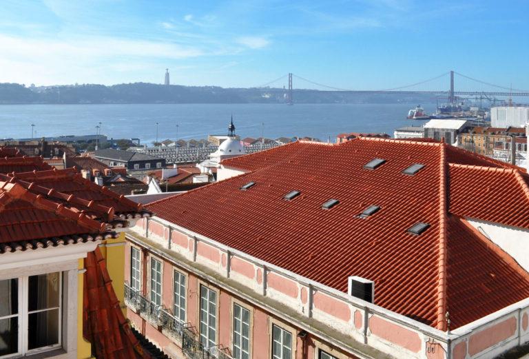 Overhead view of Lisbon, Portugal from Martinhal Chiado