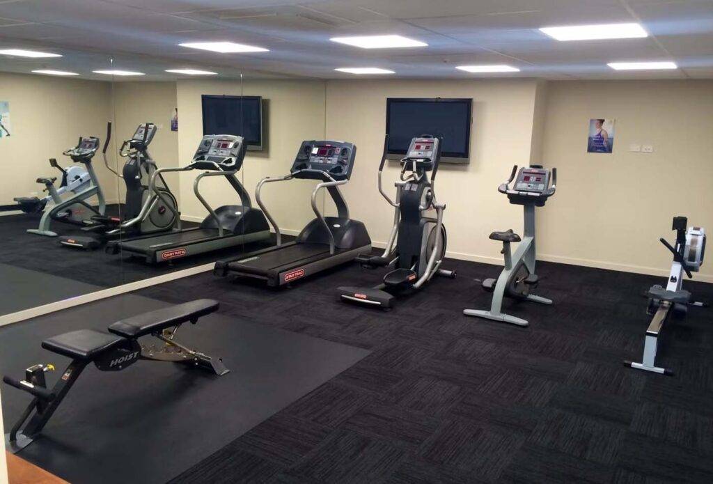 Fitness center at the Rees Hotel