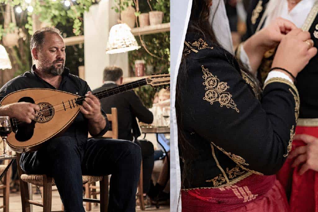 Musiker spielt Bouzouki im Agapi Beach Resort
