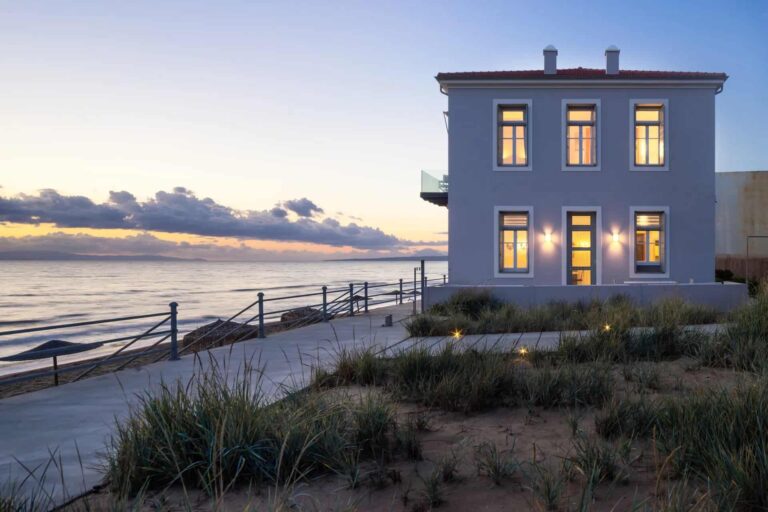 Dexamenes Beachfront Villa overlooking the sea and private beach loungers