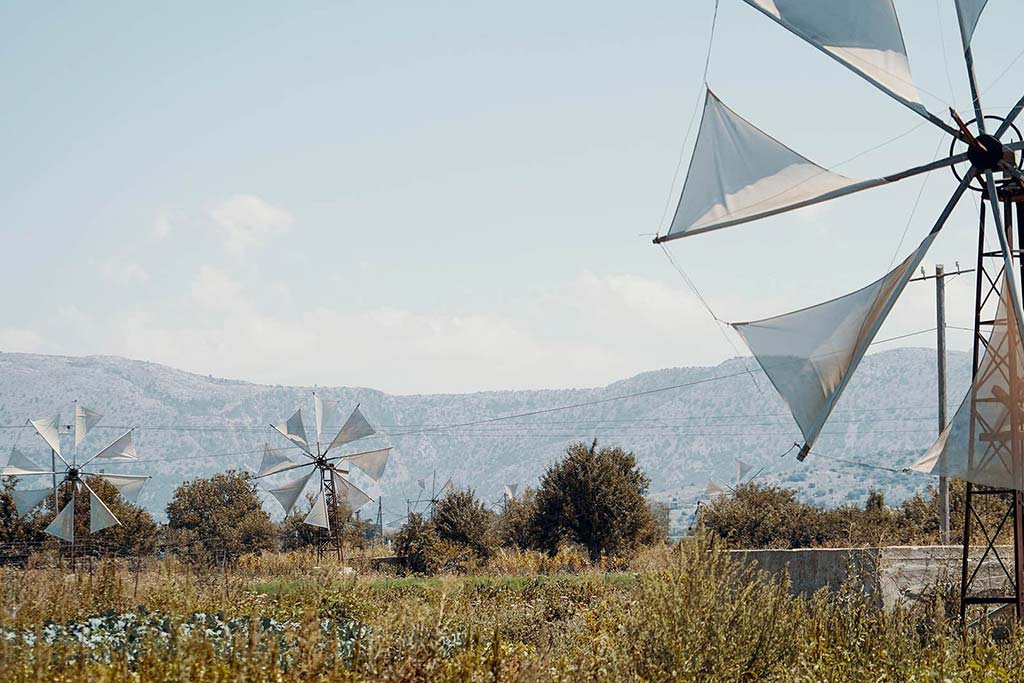 Windmills in Crete, Greece