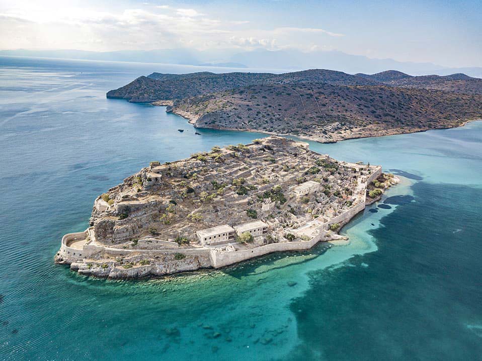 Draufsicht auf die Insel Spinalonga | Kreta, Griechenland
