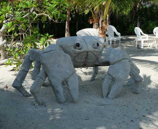 Concrete sculpture of a crab