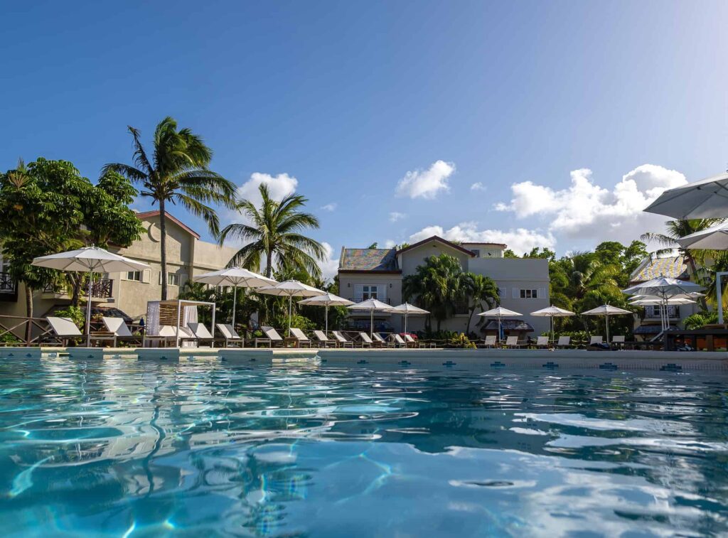 Cap Cove Resort pool and surrounding villas