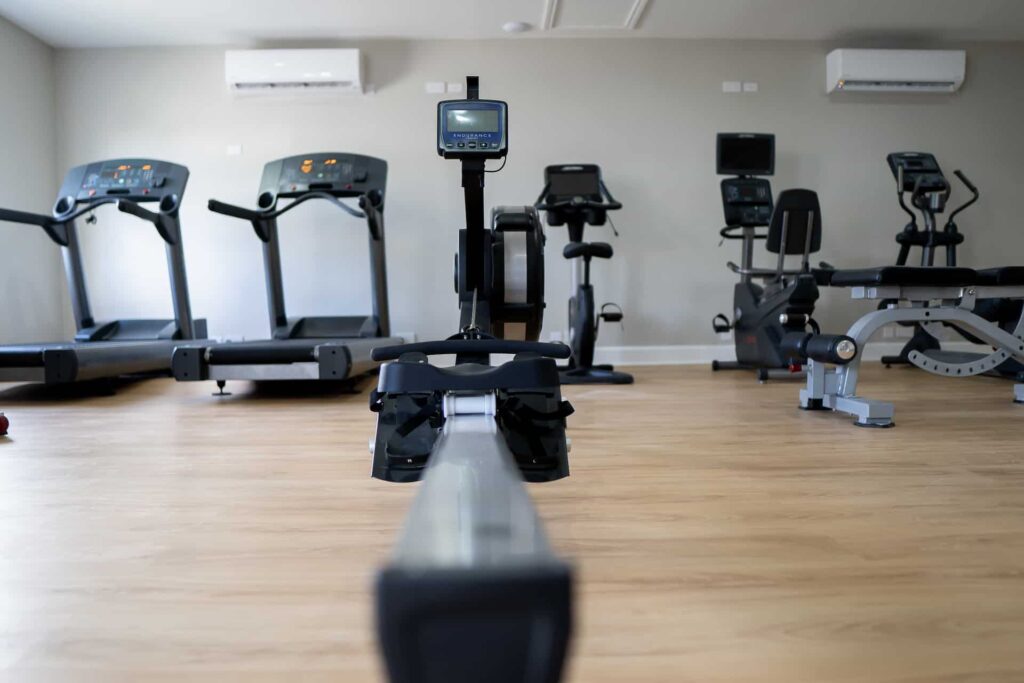 Cap Cove Resort fitness center with exercise equipment