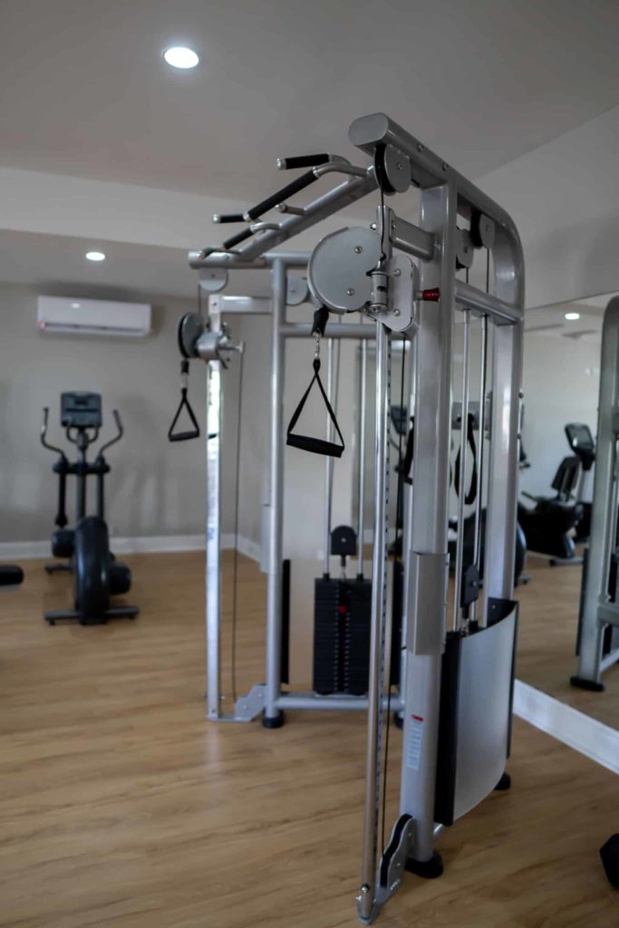 Cap Cove Resort fitness center weightlifting machine