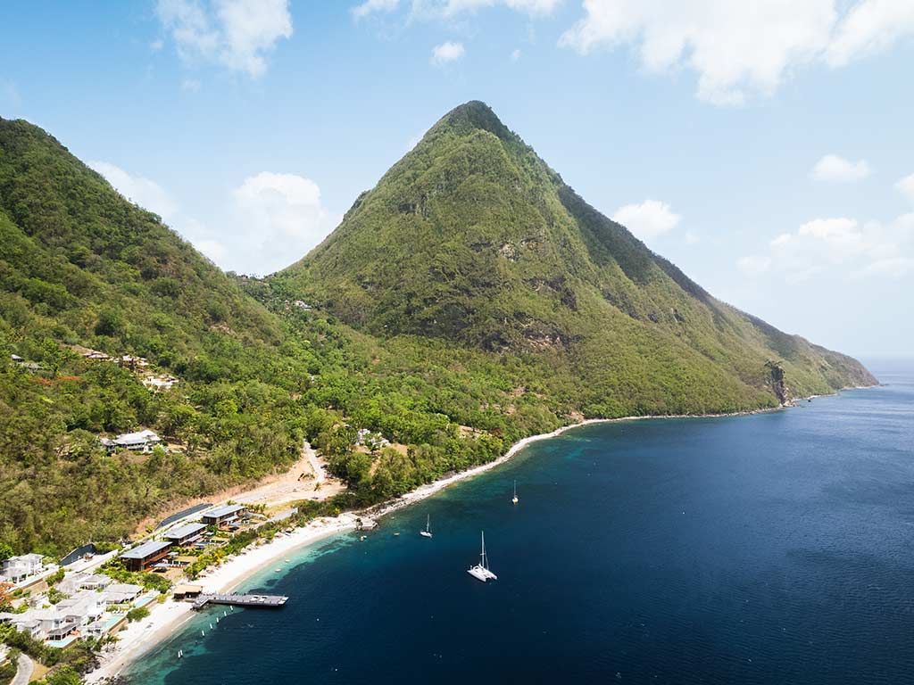 View of the St. Lucia Pitons