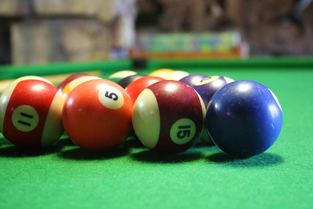 Rack of pool table balls
