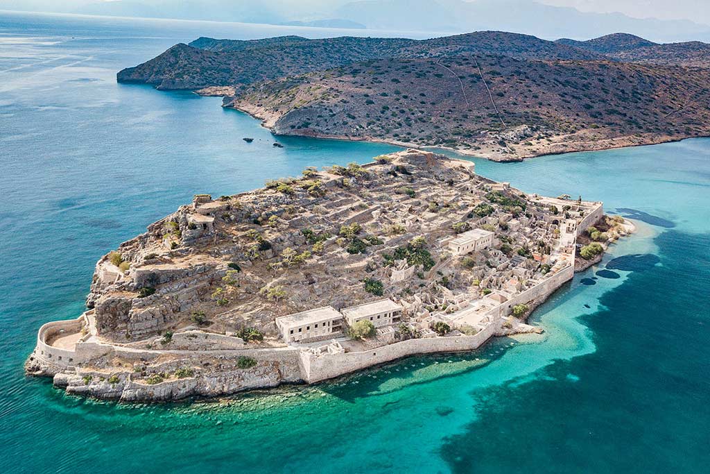 Draufsicht auf die Insel Spinalonga | Kreta, Griechenland