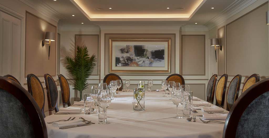 Private dining room at the Arden Hotel
