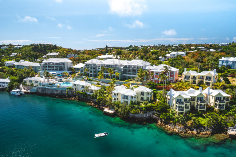 Aerial view of the Newstead Belmont Hills Resort in Bermuda