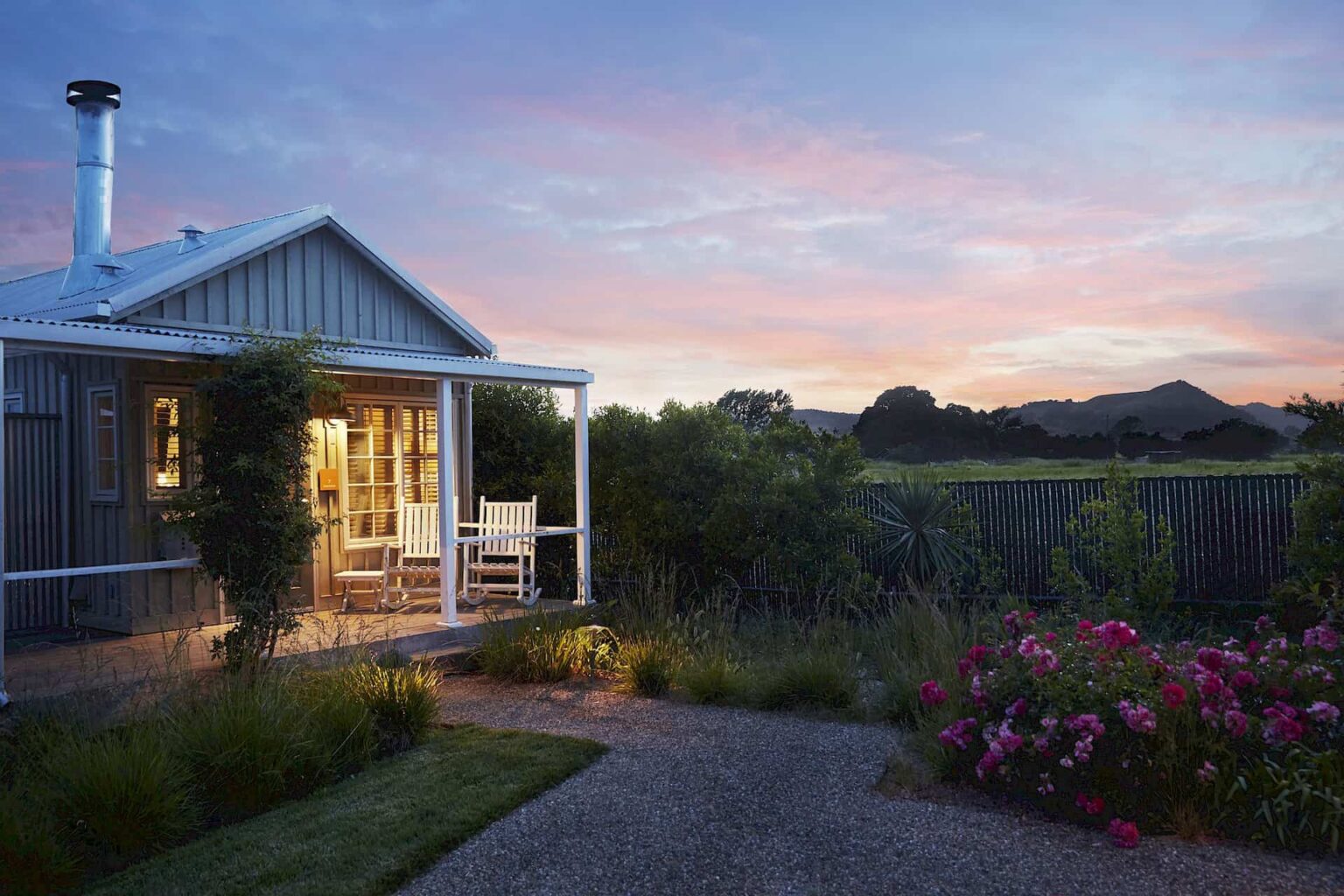 Private cottage at Carneros Resort & Spa at sunset