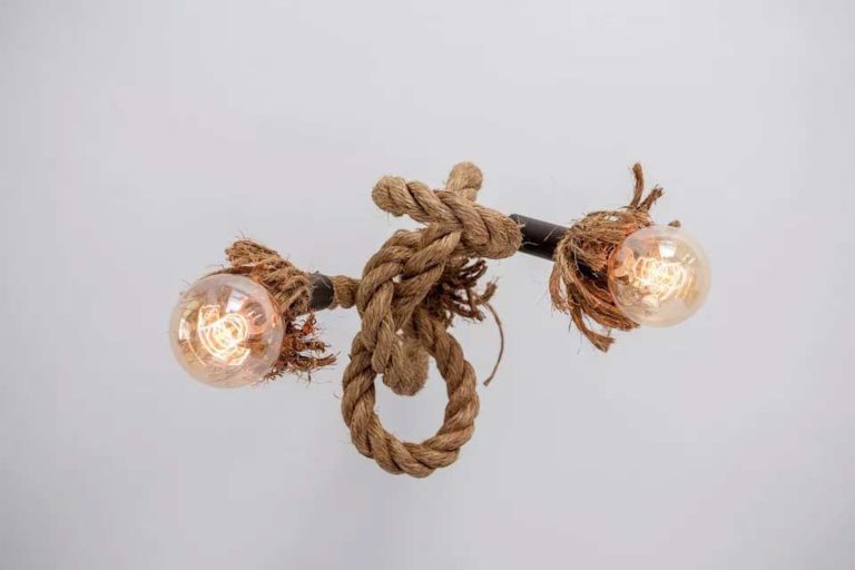 Boheme Mykonos - Deluxe Suite decorative light fixture covered with rope