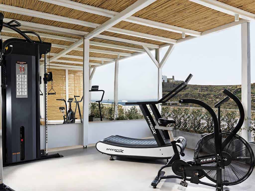 Fitness equipment at Boheme Mykonos