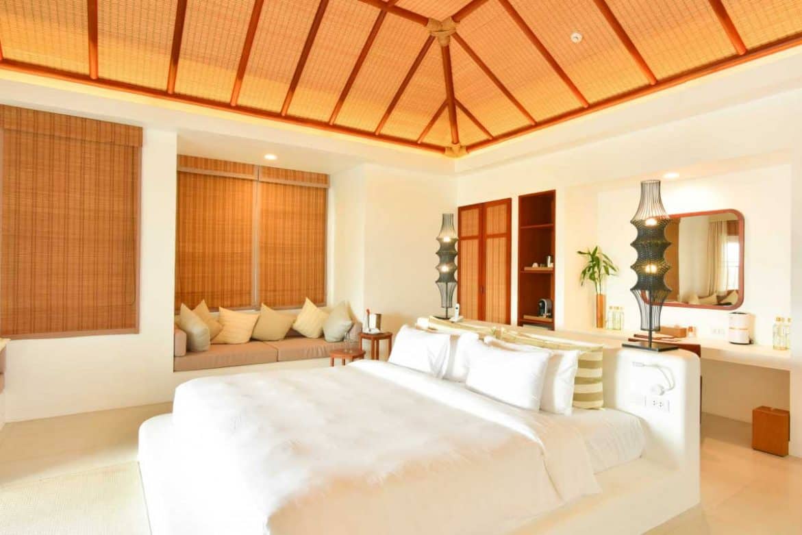 Two Bedroom Villa with king size bed and sitting area at the Royal Sands Koh Rong