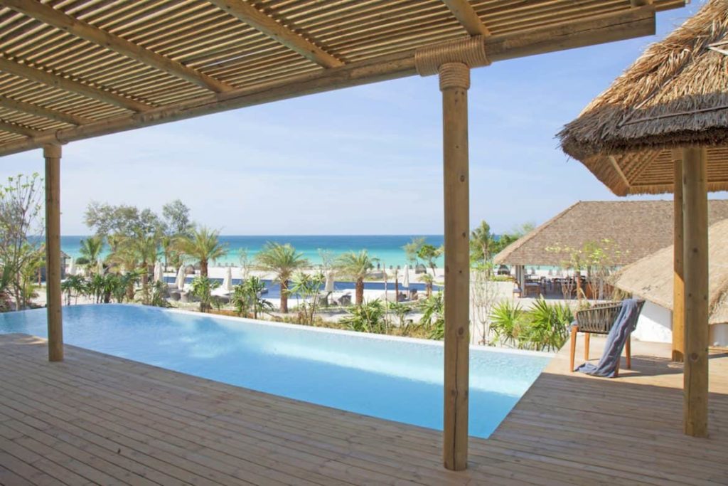 Terrace and pool of the private Ocean View Pool Villa at the Royal Sands Koh Rong