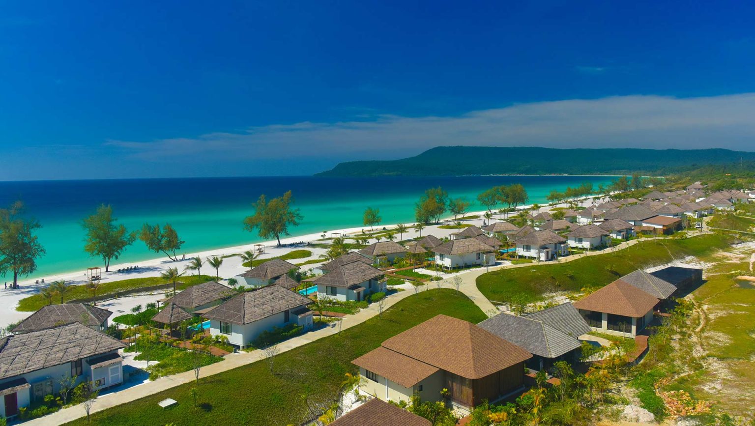 Aerial view of the villas of the Royal Sands Koh Rong