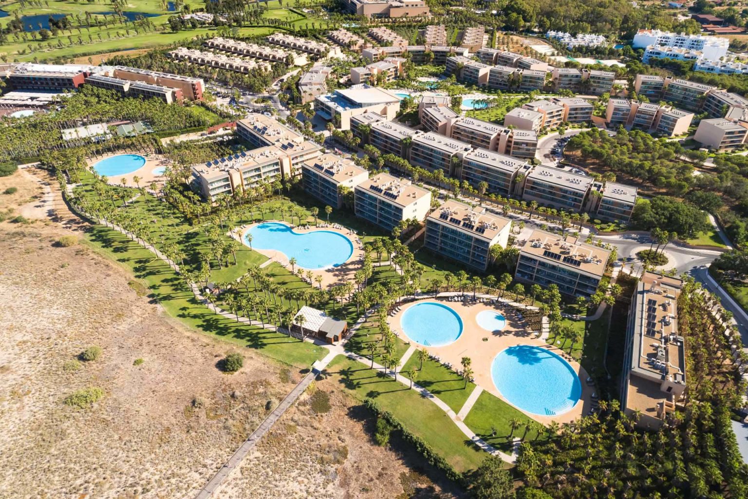 Aerial view of the Sagados Dunas Suites in Albufeira, Portugal