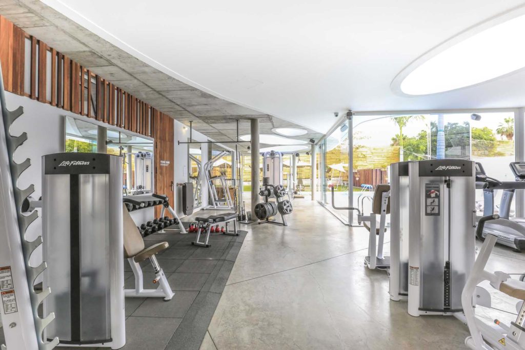 Gym equipment at the Activate Sports Club fitness center | Baobab Suites