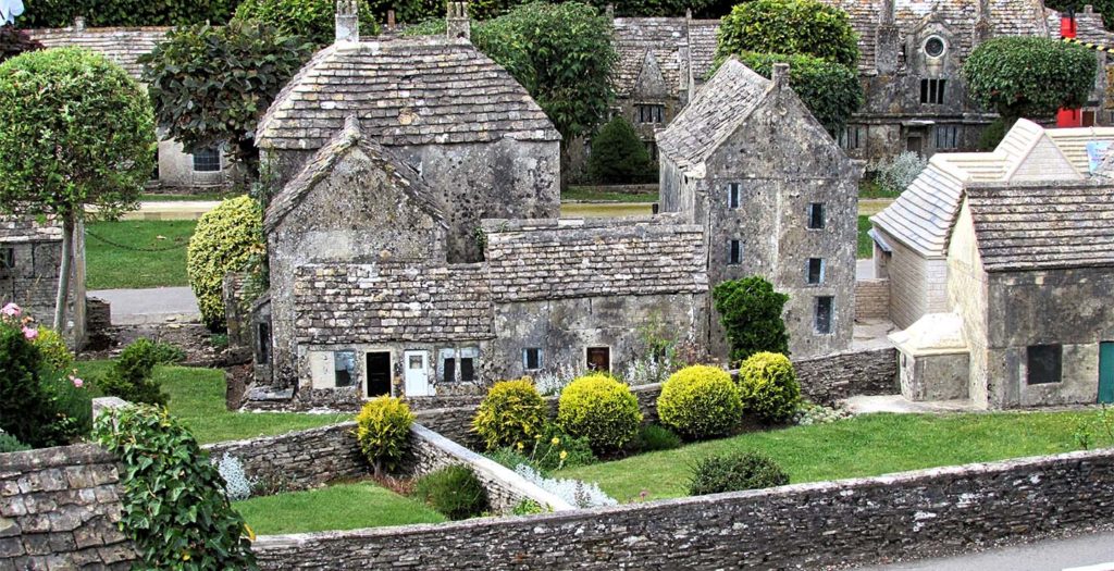 View of the historic model village in Bourton-on-the-Water, United Kingdom