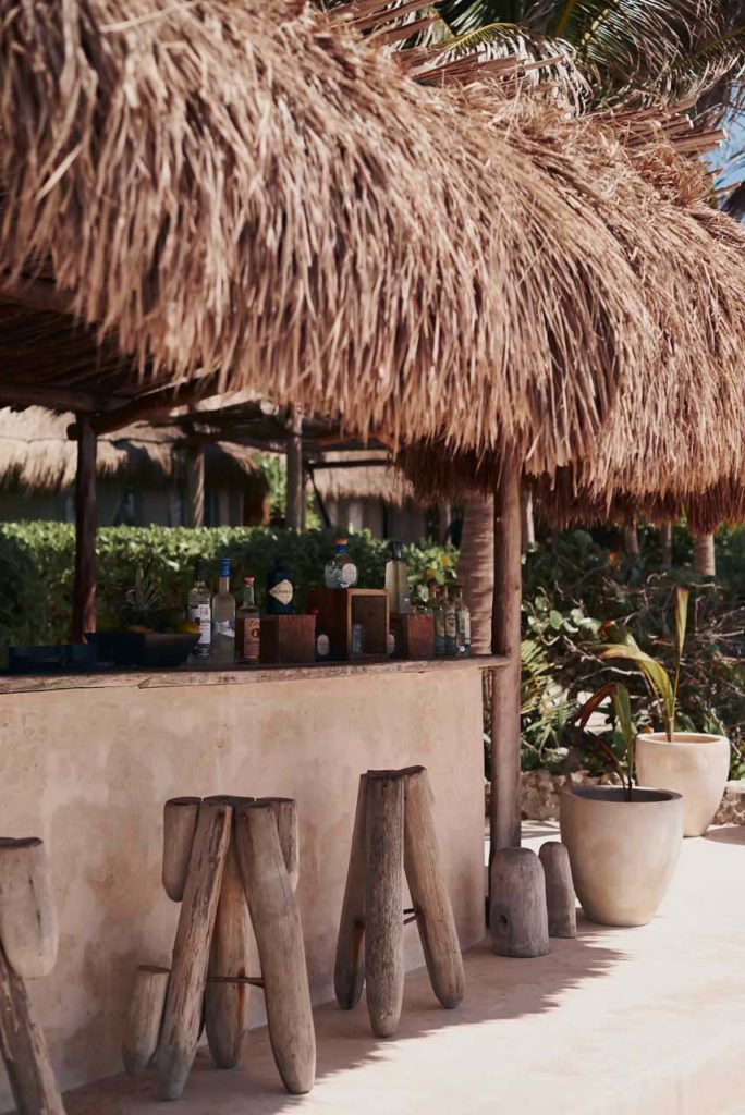 Outdoor bar at the Playa Solar Beach Club | Papaya Playa Prokject