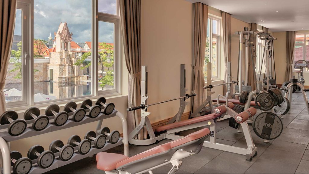 Gym equipment at the Sokha Siem Reap Resort fitness center