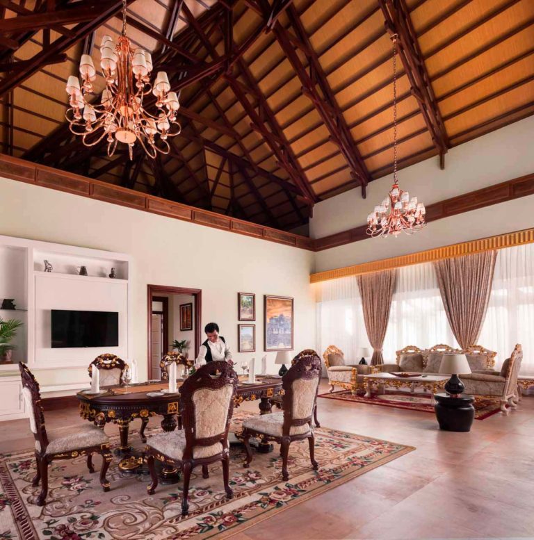 Open concept living area of the Royal Sokha Villa at the Sokha Siem Reap Resort