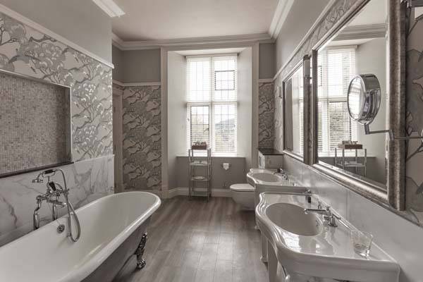 State Room - Bathroom with freestanding tub, toilet, and double sinks | Bovey Castle