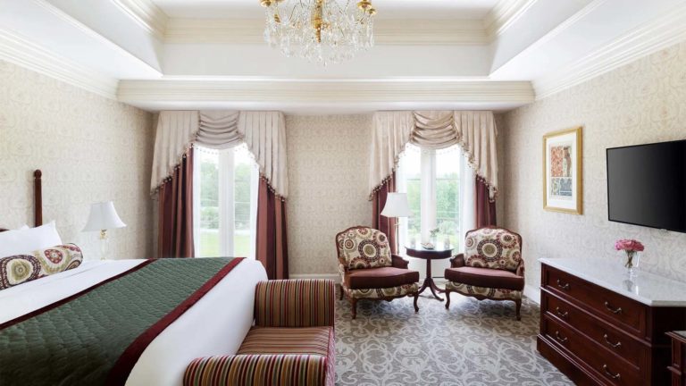 Chateau King room - European inspired room with king bed, sitting area and TV | Nemacolin