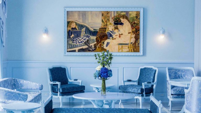 The Blue Room - European inspired room with blue furnishings and decorations | Nemacolin