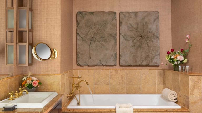 Chambre Falling Rock - Salle de bain de style contemporain avec bain séparé et vanité | Némacolin
